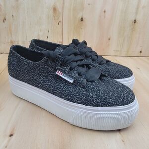 Superga Wool Platform Gray Shoes Sneakers Women’s Sz 5.5 Men's Sz 4